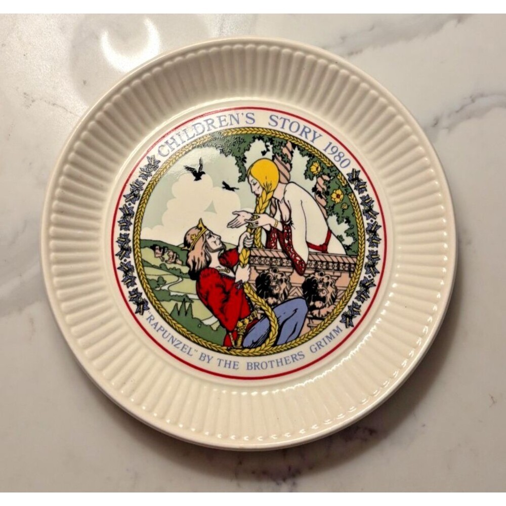 Vintage Wedgwood 6” Rapunzel Plate Brothers Grimm Made in England Collectible